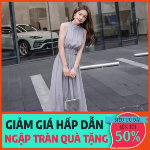 [Mua 1 Tặng 1] Đầm Maxi Dài Lụa Đẹp Hàng Hiệu Cao Cấp, Đi Biển, Dự Tiệc Váy Maxi Trắng Xám, Đen - GShop 👗