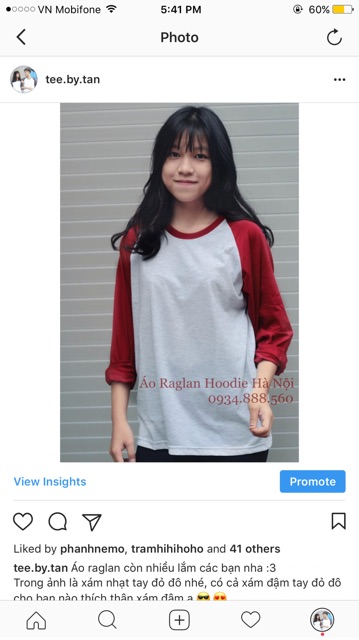 Áo Thun Raglan Dài Tay