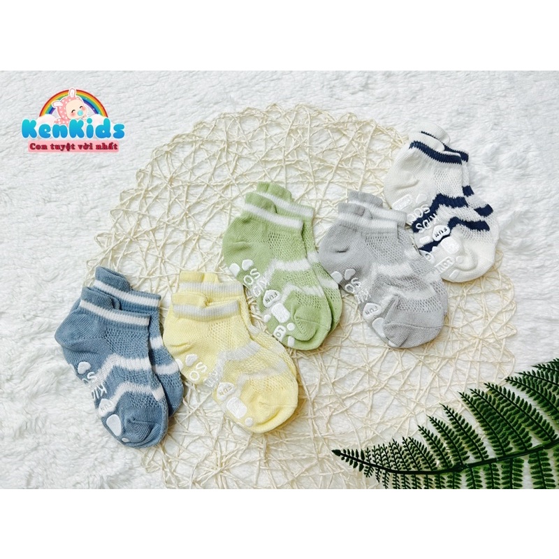Set 5 Đôi vớ / Tất lưới chống trượt cao cấp tập đi an toàn cho bé (XS/S/M)