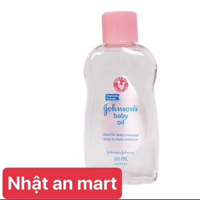 Dầu massage và dưỡng ẩm Johnson Baby Oil 200ml chính hãng