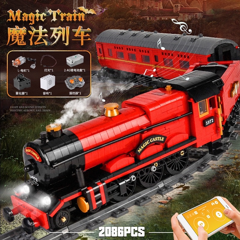 Mould king 16010 Magic Train Harry Potter mô hình lắp ráp đoàn tàu hoả đưa đón học sinh trường phép thuật Harry Potter
