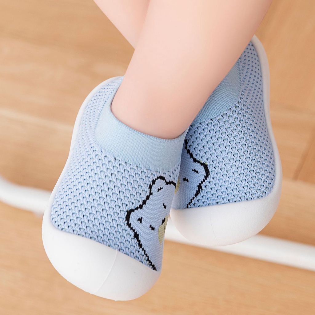 Giày Bún Tập Đi Cho Bé Trai Bé Gái Họa Tiết Hoạt Hình Đế Mềm Chống Trơn Trượt Giày Tập Đi Phong Cách Hàn Quốc G84
