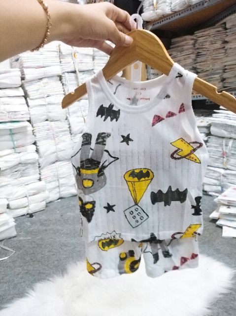 Bộ cotton giấy sát nách cho bé 4-15kg