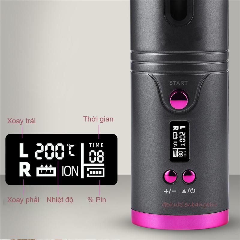 Máy uốn tóc làm xoăn tóc mini tự động sạc điện không dây