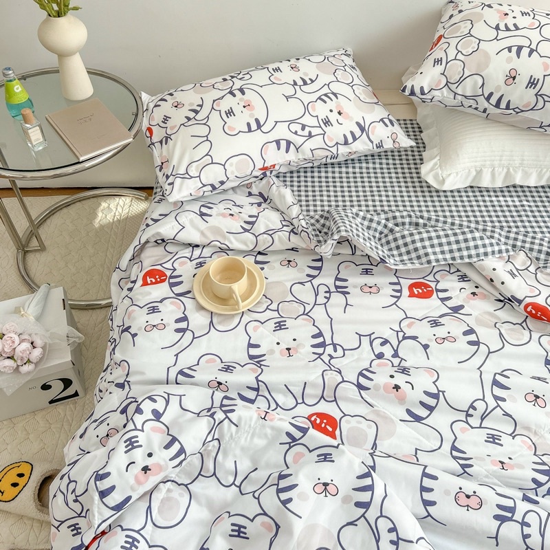 Set Bộ Chăn Ga Cotton Poly Chăn Chần Hè - Nhiều Hoạ Tiết (Shinbedding)