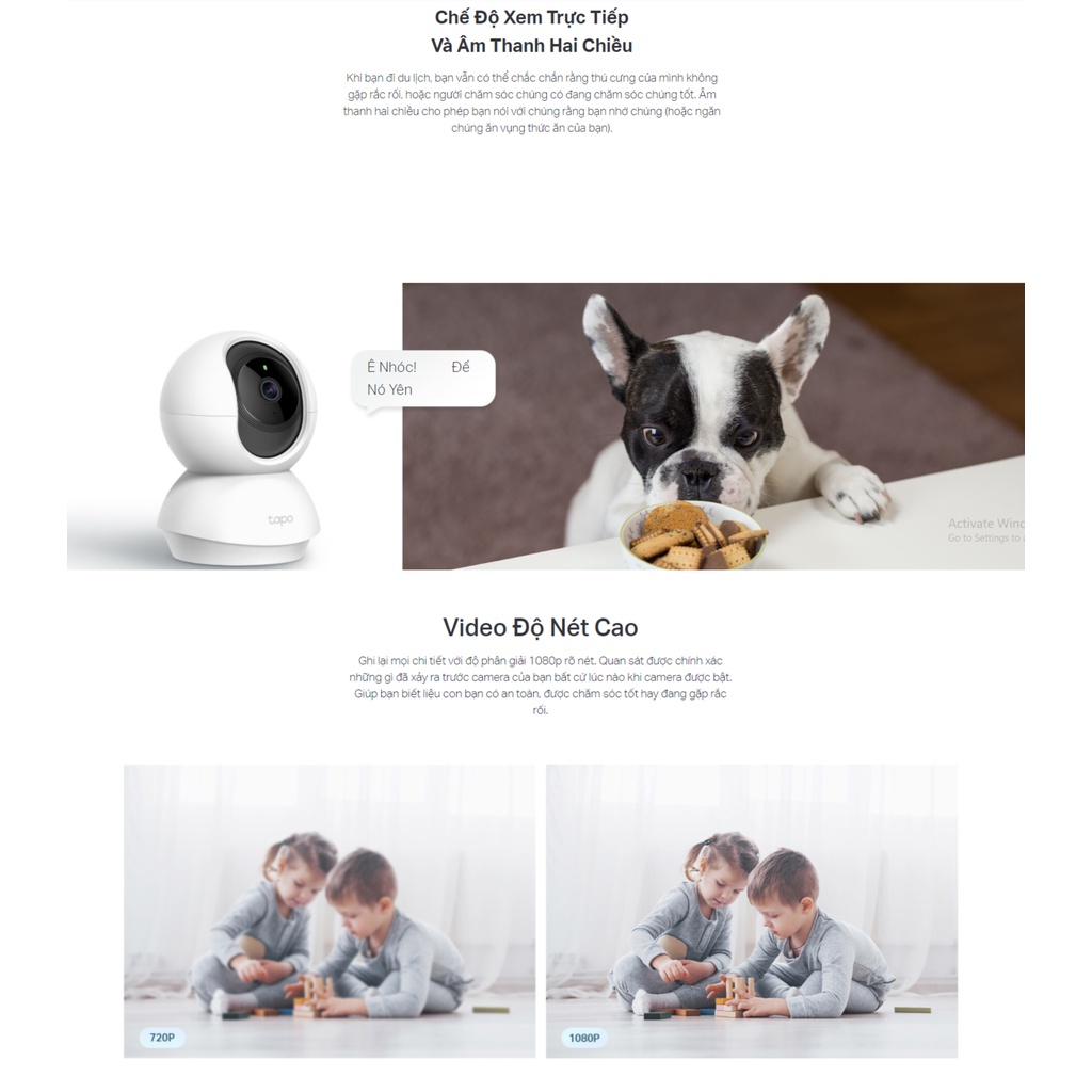 Camera TPLink Tapo C210 / C200 Thông Minh 3M 2M Quản Lí App Đàm Thoại 2 Chiều - Chính Hãng