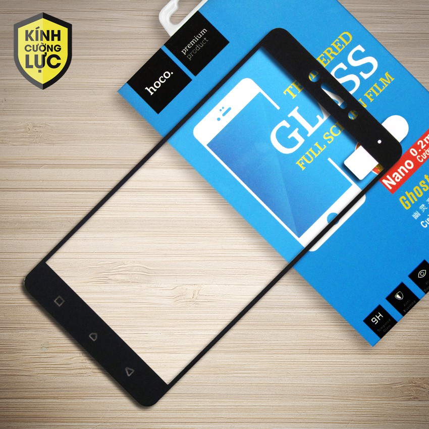 kính cường lực Lenovo K6 Note hiệu HOCO Full màn hình viền màu (Đen) Trong suốt