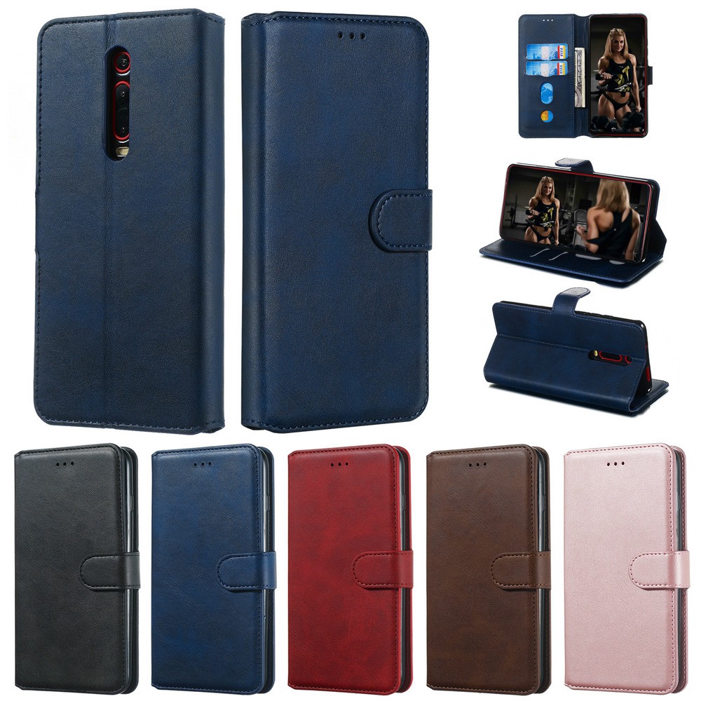 Xiaomi Note 10 Pro Redmi 9A 8 8A K20 K30 Pro Note 7 8 Pro Leather Folio Cover Simple Classic Wallet Case Stand Flip Case | YYT 32-36