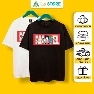 Áo Thun Unisex Cotton Marvel Chibi Form Rộng Tay Lỡ Nam Nữ Có Big Size | LẠ STORE