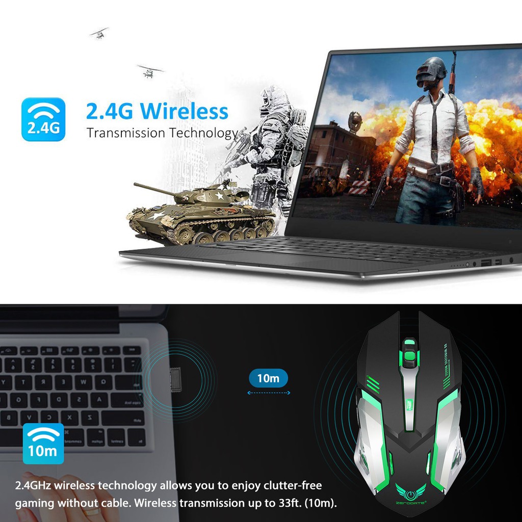 Chuột chơi game không dây cao cấp Zerodate X70 - Chuột không dây cao cấp X70