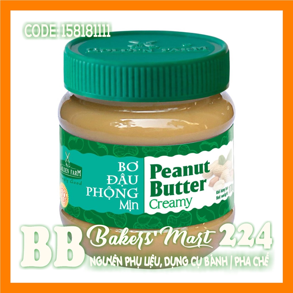 Hủ 170GR - Bơ đậu phộng MỊN Golden Farm