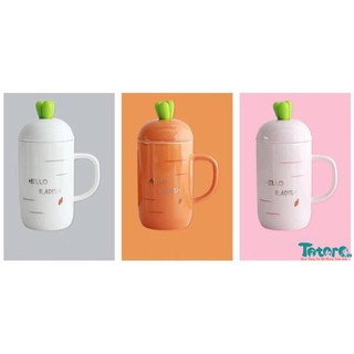 CỐC SỨ CÀ RỐT THÌA LÁ XANH 330ML