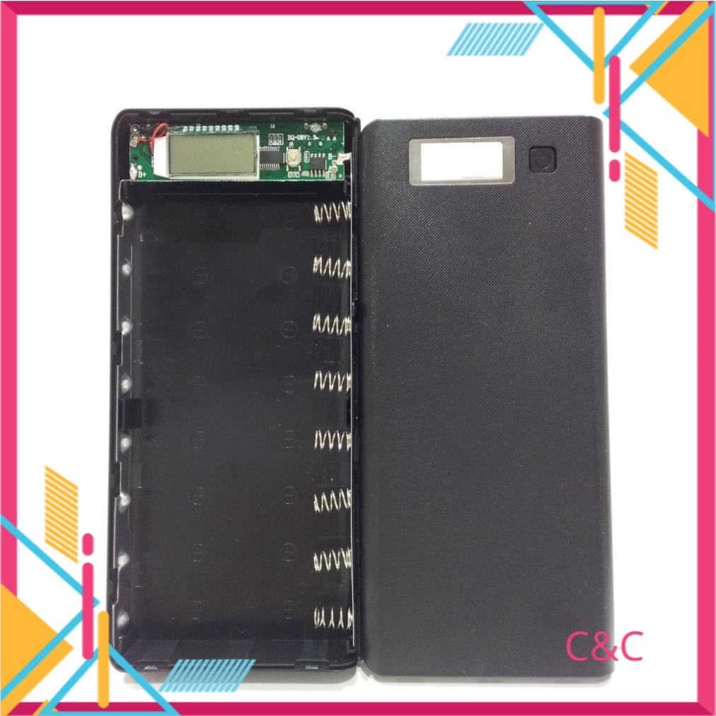 Box sạc dự phòng 8 khe pin 18650(Nhiều màu, chưa pin)