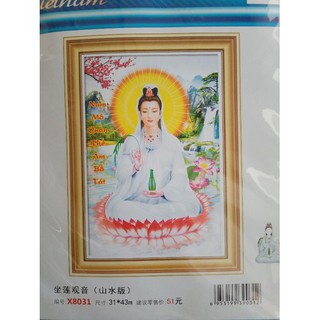 TRANH THÊU 3D MẸ QUAN ÂM X8031