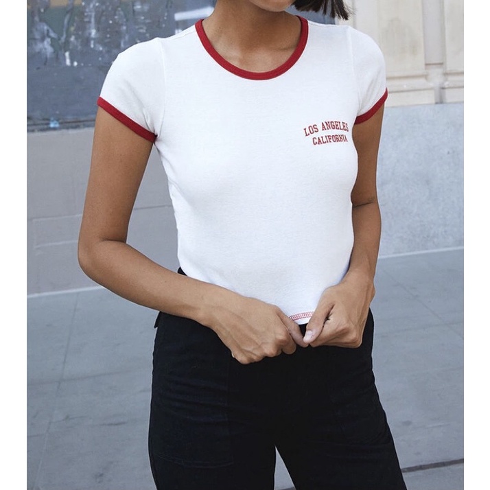 Áo California Cropped Ringer (Sẵn)