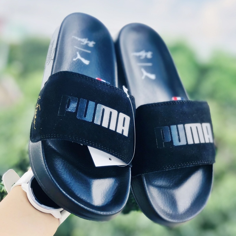 Dép unisex 𝐏𝐔𝐌𝐀 da lộn ❤️FREESHIP + Hộp❤️ dép mlb puma quai ngang hình con báo nam nữ thể thao kèm tem tag mác, bigsean