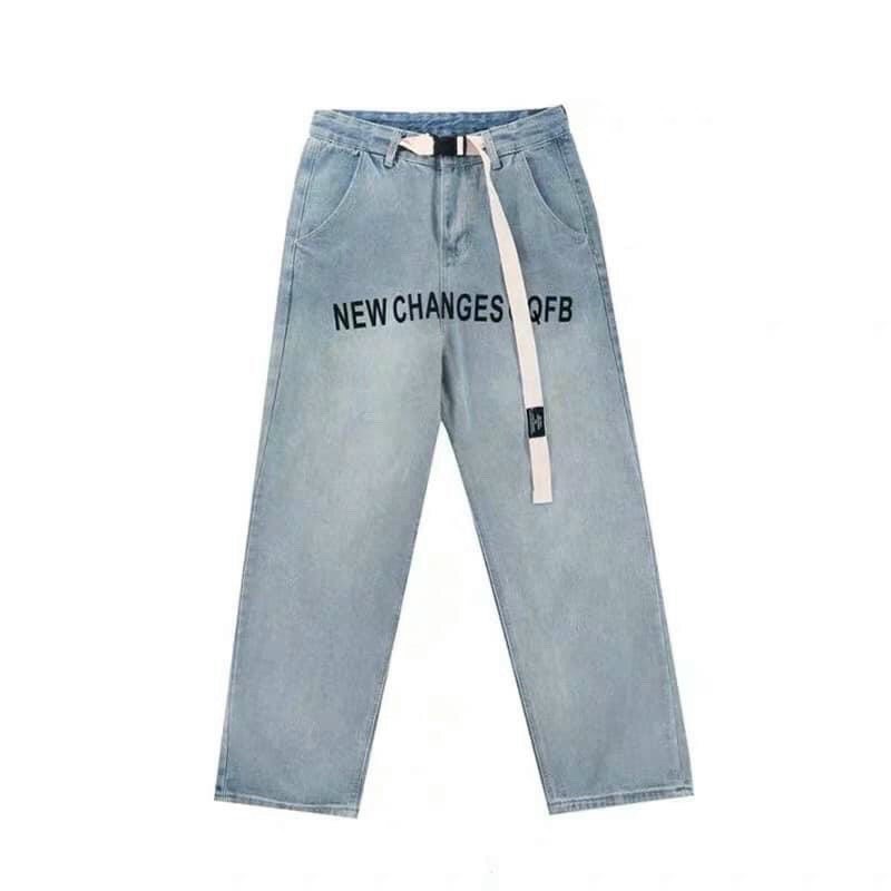 QUẦN BAGGY JEANS ỐNG RỘNG THÊU CHỮ FORM UNISEX (kèm hình chụp thật) | BigBuy360 - bigbuy360.vn