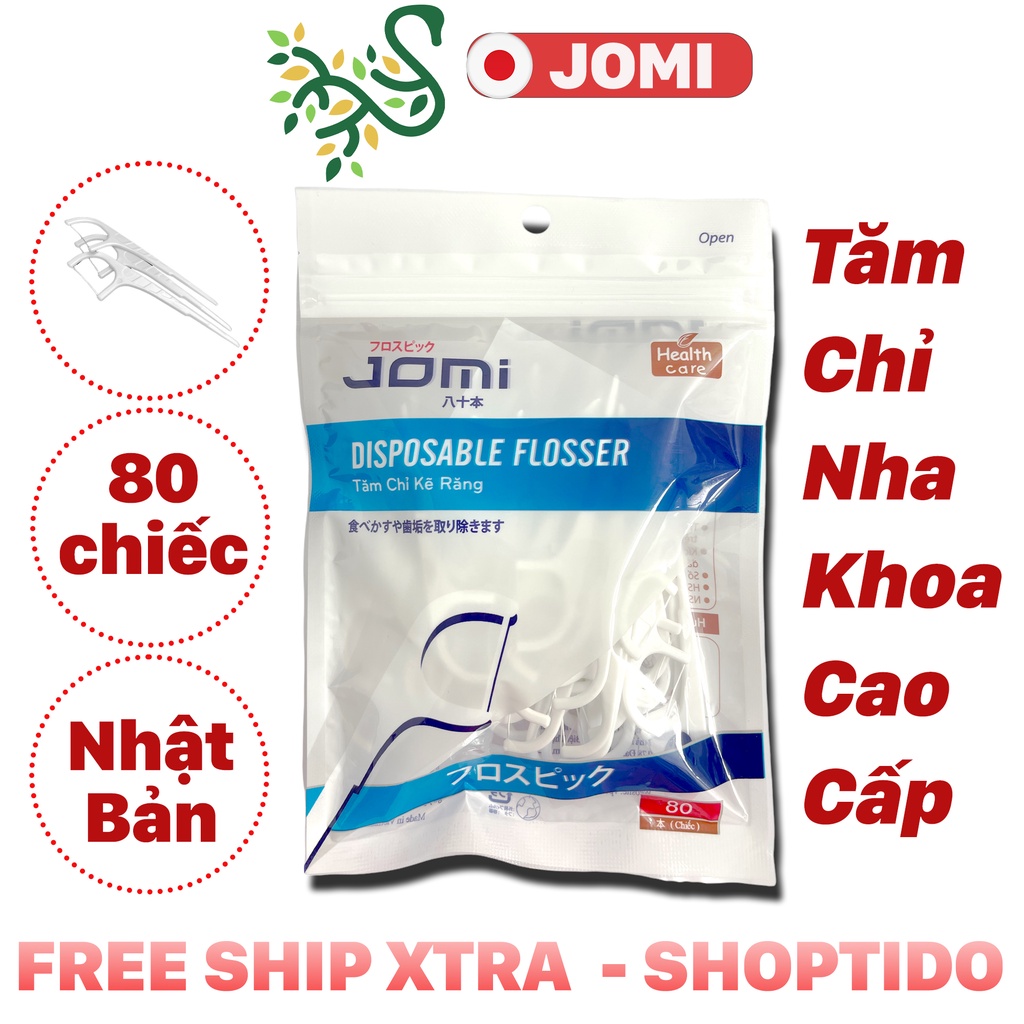 Tăm chỉ nha khoa JOMI Nhật Bản sạch khuẩn cao cấp Gói 80 chiếc NPP Shoptido