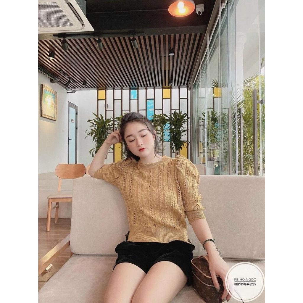 Áo len gân quảng châu tay lỡ nhiều màu