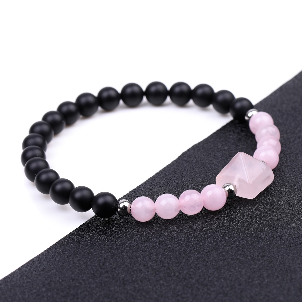 Vòng Tay Yoga Đá Mắt Hổ Tự Nhiên Màu Hồng