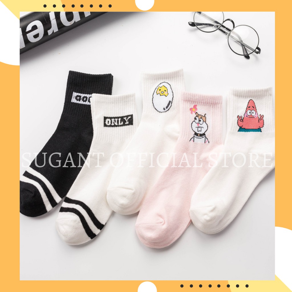 Tất nữ cổ cao họa tiết Sao biển dễ thương phong cách Hàn Quốc -Sugant Store T013