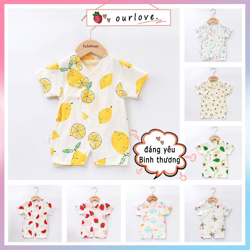 ✾Quần áo mùa hè cho trẻ sơ sinh kimono kiểu Nhật một mảnh romper Nhật, leo núi ngắn tay cotton, em bé