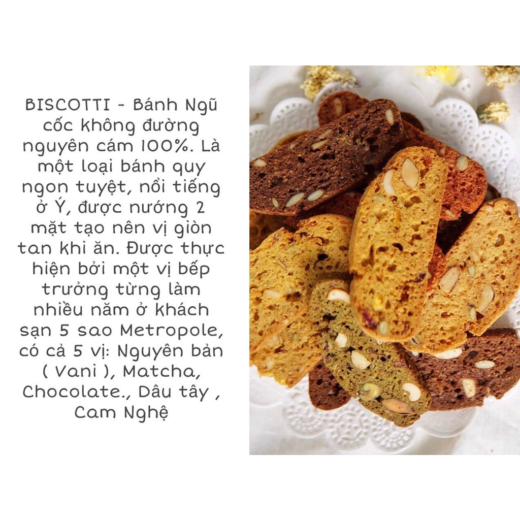 Bánh Biscotti Giảm Cân - Bánh Biscotti Ăn Kiêng - Bánh Biscotti Ăn Kiêng Mix 3 Vị - Bánh Biscotti Nguyên Cám - Bánh Quy