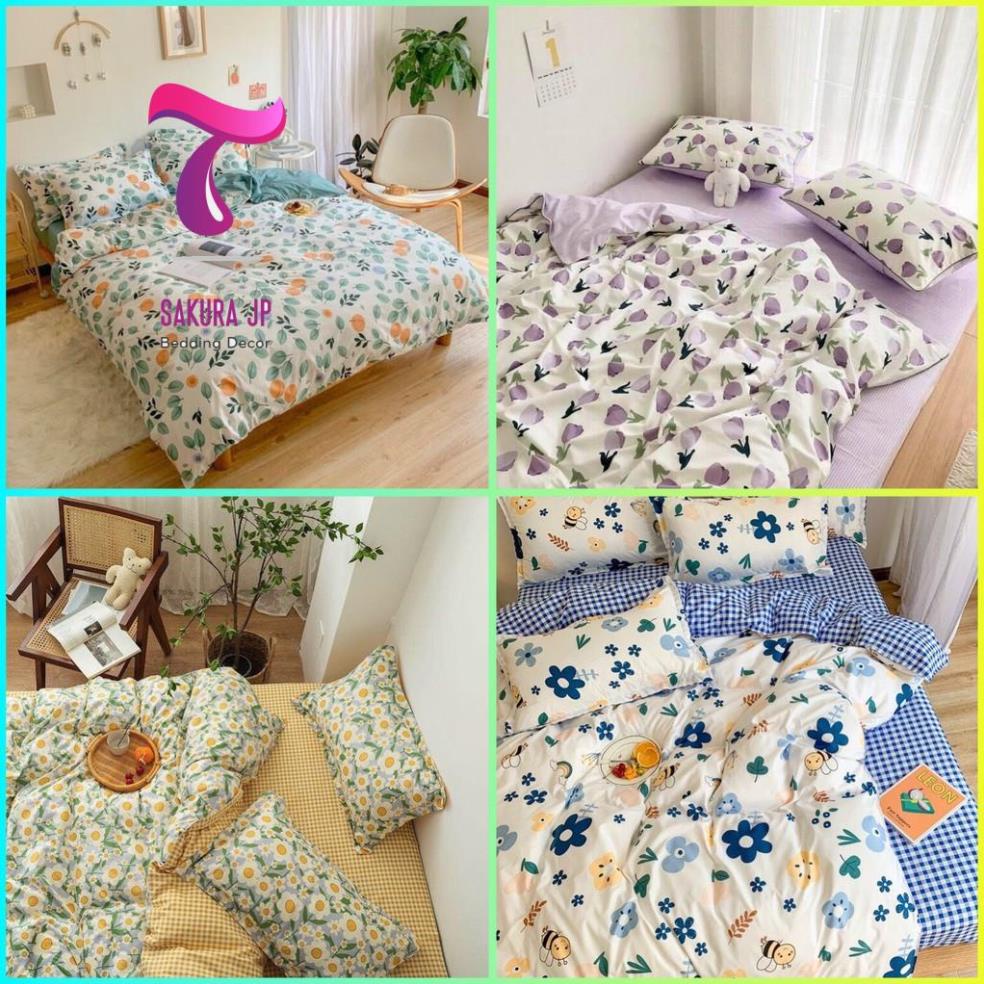 HÀNG MỚI-  Bộ Chăn Ga Gối Đệm Poly Cotton 4 Món Vintage Country Princess -Chăn Ga Gối Cotton Poly