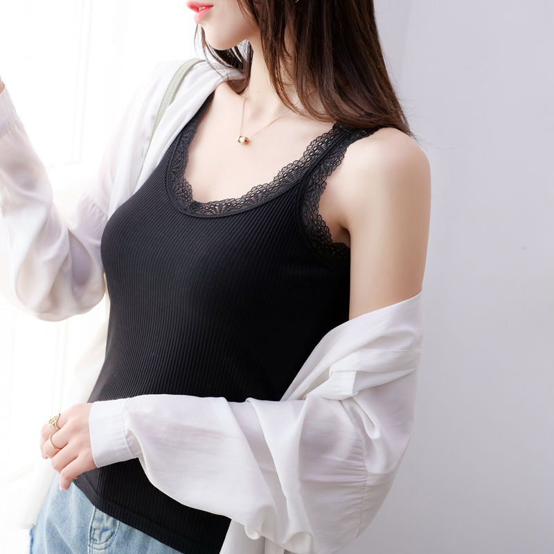 Áo hai dây phối viền ren quyến rũ thời trang cho nữ | BigBuy360 - bigbuy360.vn