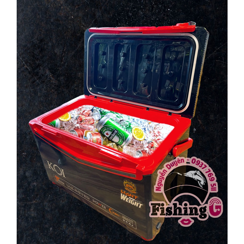 Thùng Chuyên Câu Đài KOI 28L Full Phụ Kiện