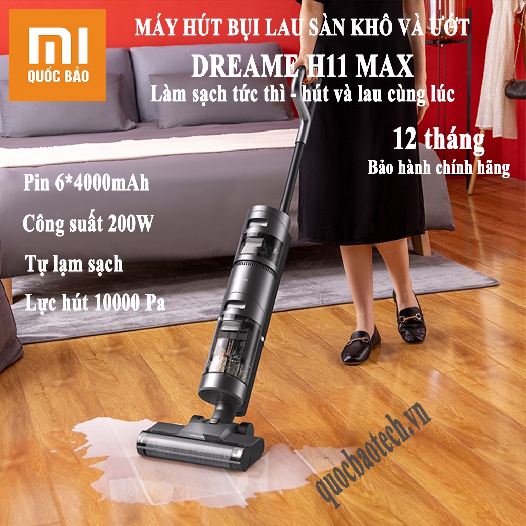 Máy hút bụi lau nhà khô và ướt Dreame H11 Max - Lau nhà, hút bụi khô và ướt, Hàng chính hãng- Bảo hành 1 năm