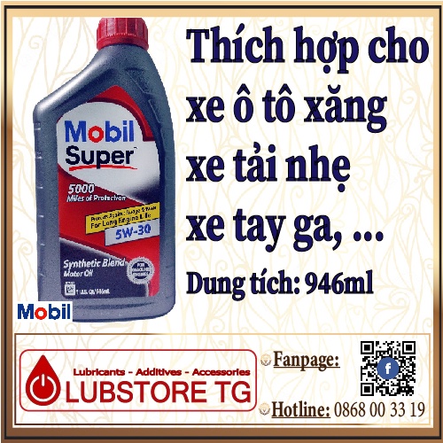 Nhớt MOBIL SUPER 5000 5W30 946ML. Nhập khẩu từ MỸ