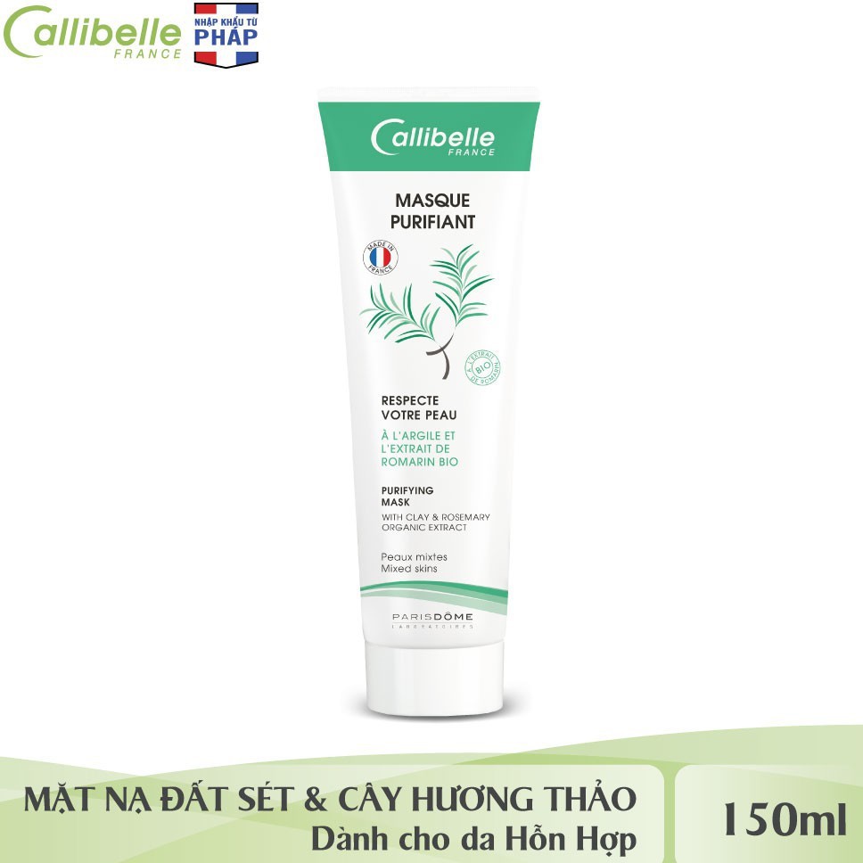 Mặt nạ đất sét tẩy tế bào chết làm sáng da Callibelle Masque Purifiant Clay & Rosemary 150ml - 200881