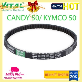 Dây curoa Candy 50, Kymco 50, Like 50-  đai VITAL chính hãng, cu roa Thái Lan