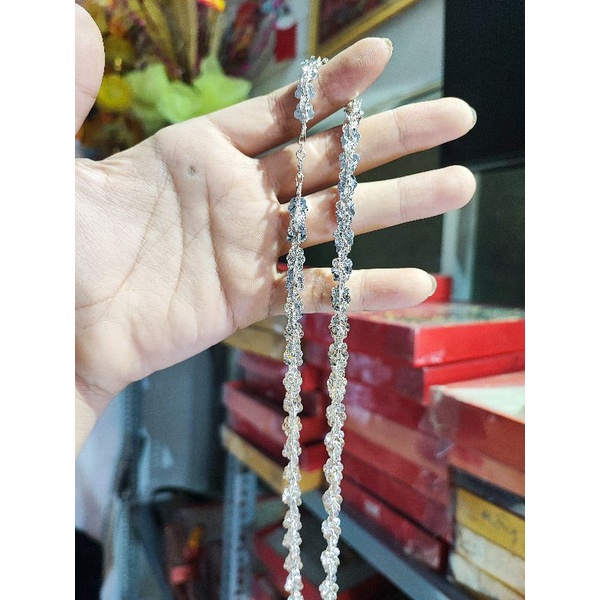 Dây chuyền Xoắn lá Bạc Ý mạ Bạch Kim Vàng Trắng nam nữ