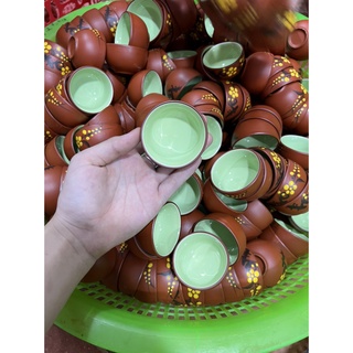 Ấm chén tử sa hoa vàng Bát Tràng
