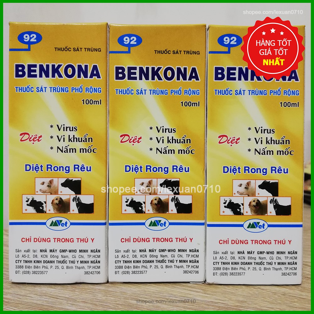 Benkona - Chế phẩm khử trùng sát khuẩn giá thể, đất trồng hoa lan, cây trồng chai 100ml