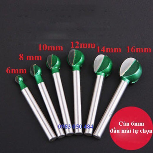 Mũi mài phay phá tỉa gỗ nhựa đầu tròn cán 6mm - mũi mài quả đào 6mm