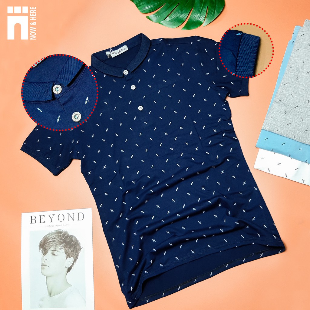 Áo thun nam tay ngắn cổ trụ, chất thun dày dặn, IN HỌA TIẾT - NH Shop | BigBuy360 - bigbuy360.vn