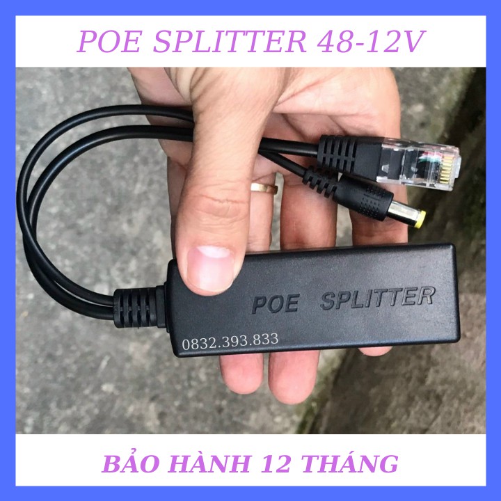 Bộ Chuyển Đổi POE SPITTER Từ 48V Sang 12V Cho Camera Không PoE - Splitter PoE