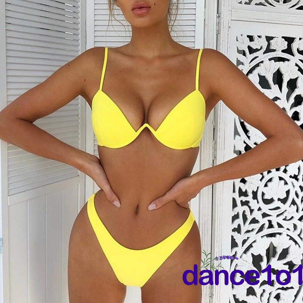 Bikini phối dây có đệm mút dành cho nữ