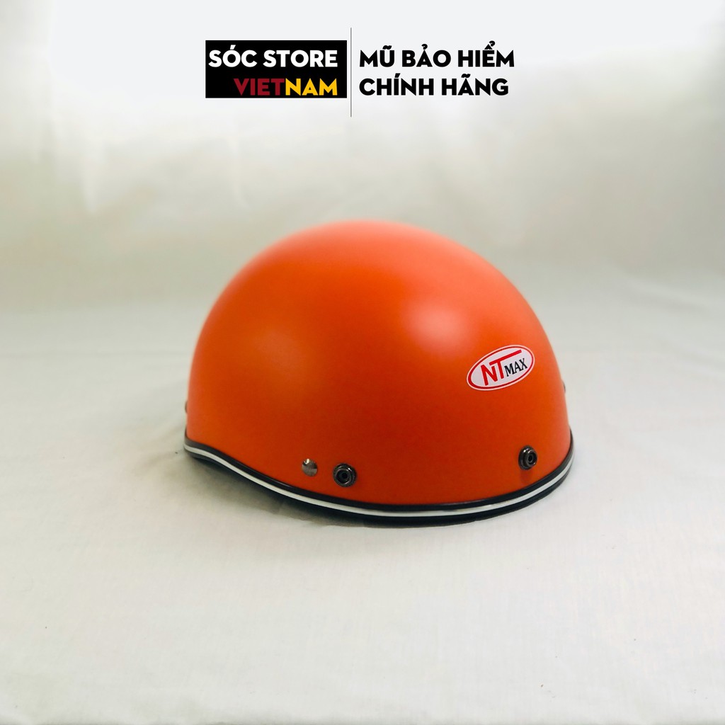 Mũ bảo hiểm nửa đầu chính hãng Sóc Store Vietnam màu cam kèm kính UV, kính phi công, nón bảo hiểm 1 phần 2 freesize