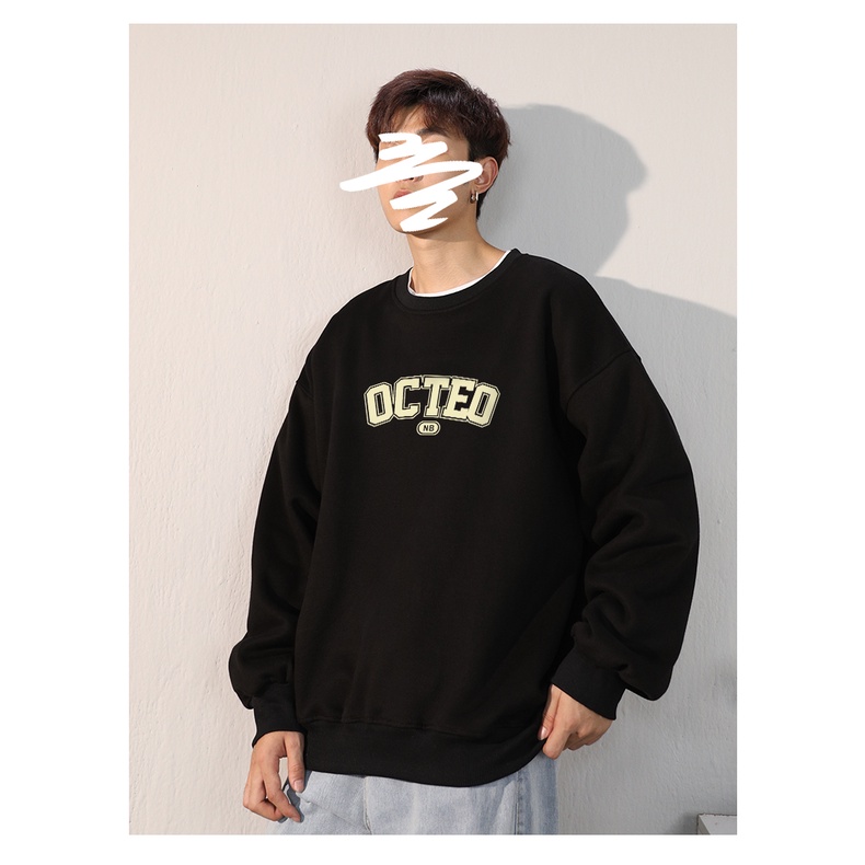 (Hot Trend ) Áo SWEATER Cổ Tròn Phong Cách OCTEO Trẻ Trung Chàng Trai Mùa Thu, Nỉ Ngoại Siêu Dày Dặn Thiết Kế Lịch Sự