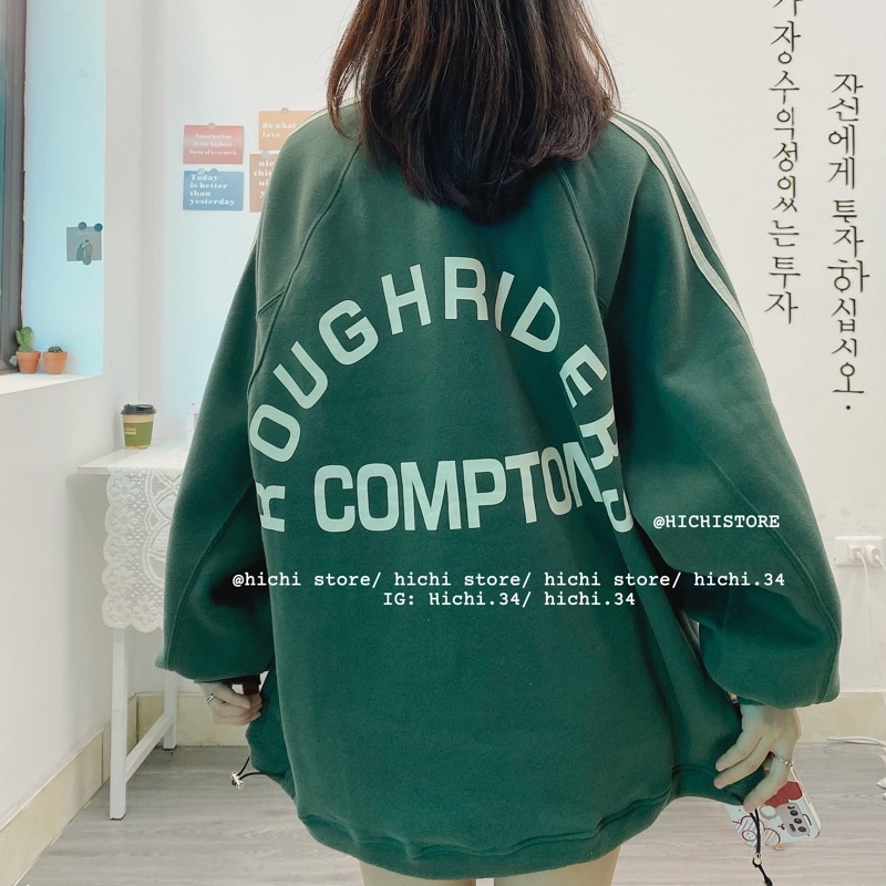 áo sweater nỉ bông kéo khoá sọc tay ẢNH THẬT VIDEO hichi