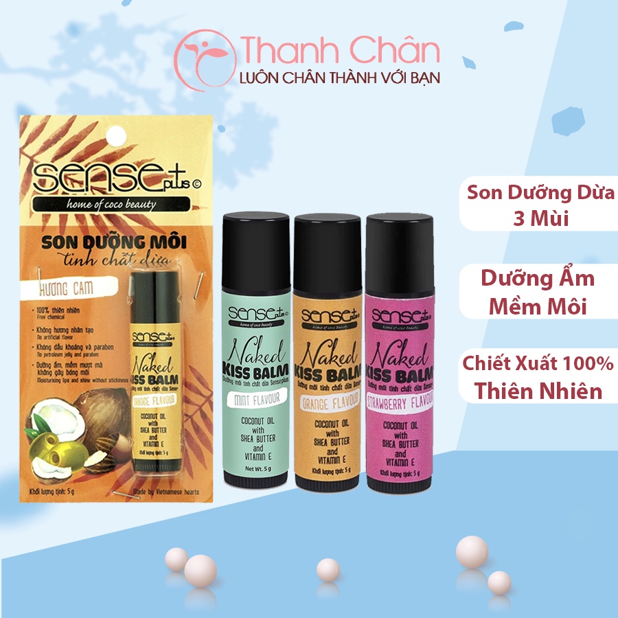 Son dưỡng môi tinh chất dừa Sense Plus Naked Kiss Balm (5g)