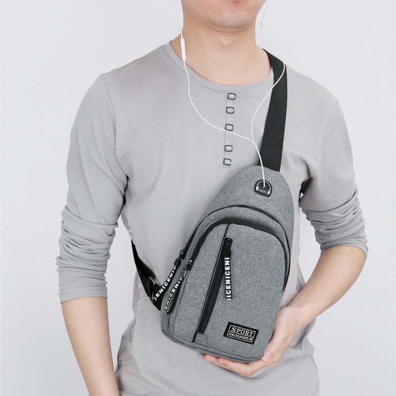 Túi đeo chéo Unisex vải canvas chống nước,thiết kế ngăn rộng rãi để đồ, túi vải phong cách Hàn Quốc Sport DC-7502 #4