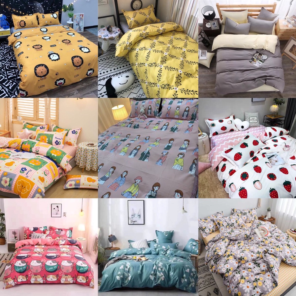Bộ chăn ga gối cotton poly nhập khẩu các mẫu mới ( đủ kích cỡ size giường)