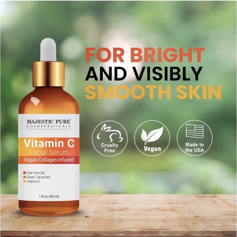 Serum vitamin C Majestic Pure trắng da chống lão hoá 30ml USA