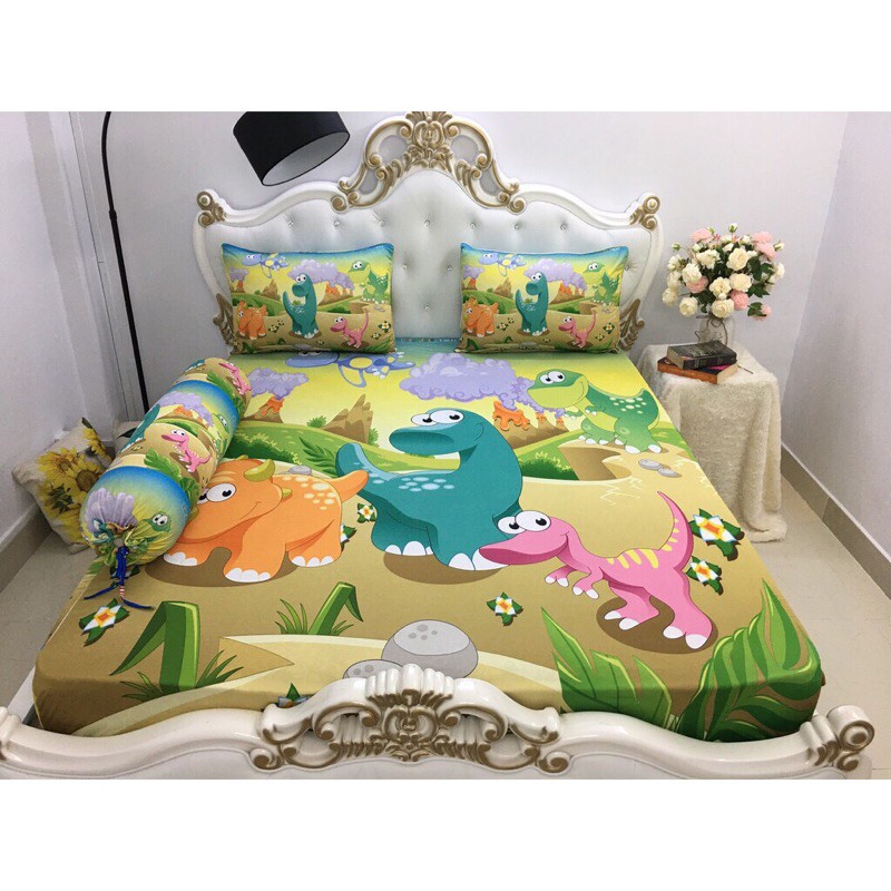 Drap thun 5D❤️FREESHIP❤️ga thun siêu lạnh cao cấp ( 1 ga, 3 vỏ gối)