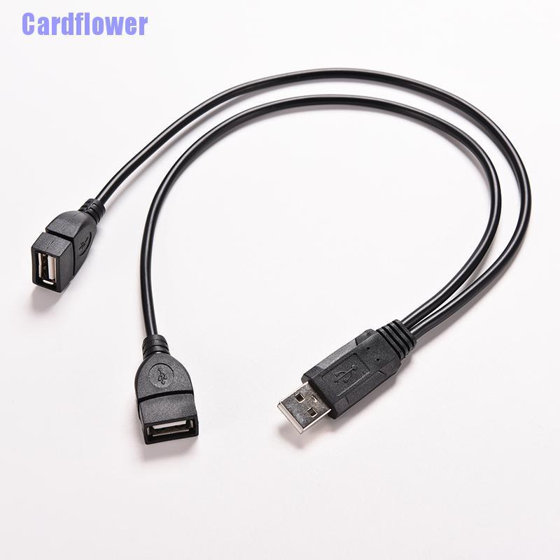 Cardflower  USB 2.0 A Male To 2 Dual USB Female Jack Y Splitter Hub Power Cord Adapter Cable